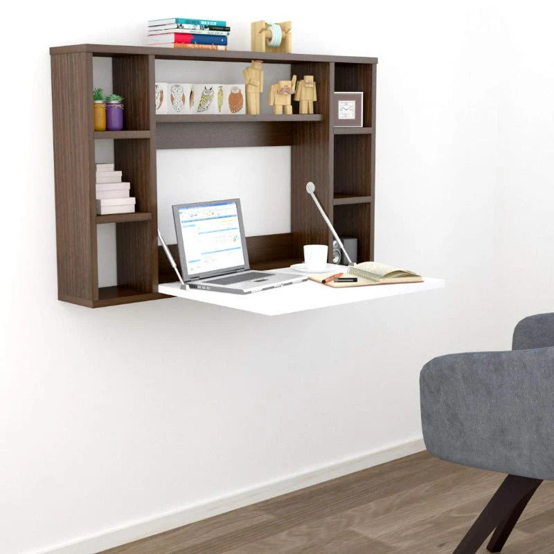 SmartSpace™ Wall-Mounted Foldable Laptop Desk – White Laminated Finish