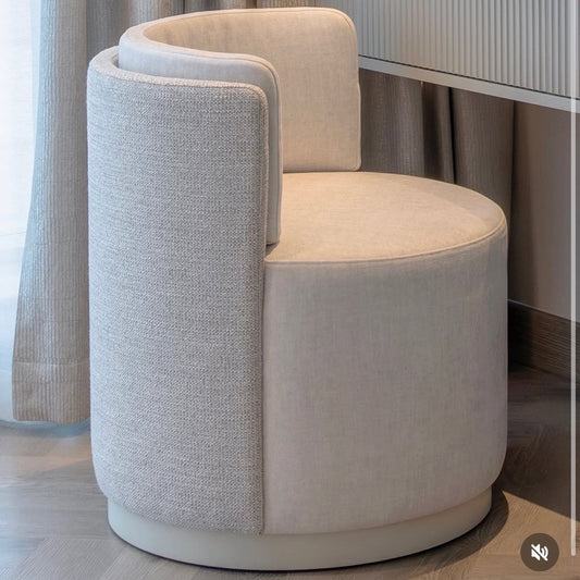 Luna Luxe Barrel-Back Ottoman Chair