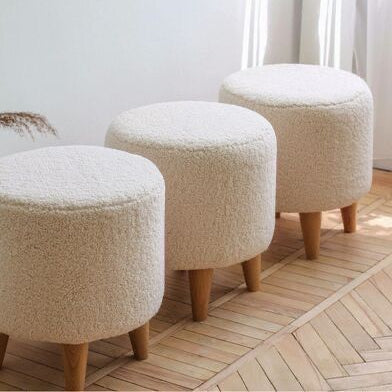 Arlo Mid-Century Sherpa Ottomans